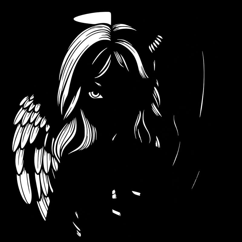 realistic angel half demon