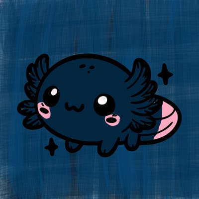 cute easy baby axolotl