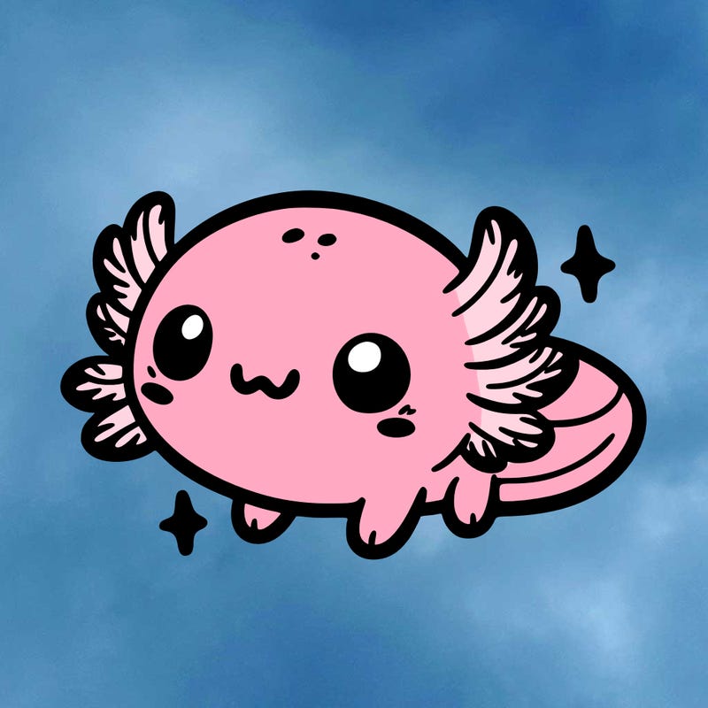 cute easy baby axolotl