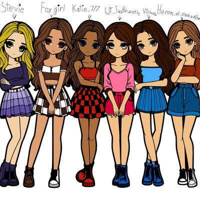 a group of girls realistic