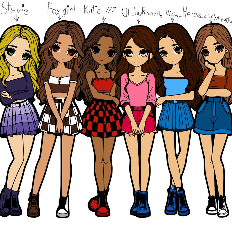 a group of girls realistic