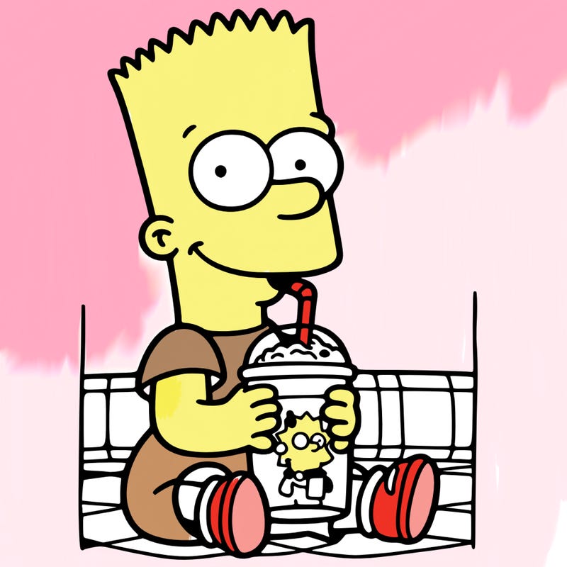 bart drinking a milk shake