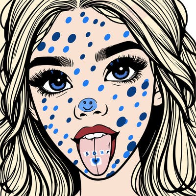 realistic girl with her tongue out