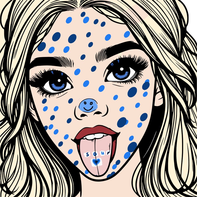 realistic girl with her tongue out