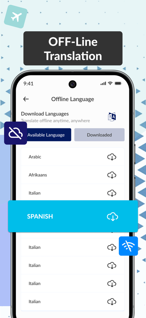 AI Translator | Voice & Photo - AI Translator app offline language download screen