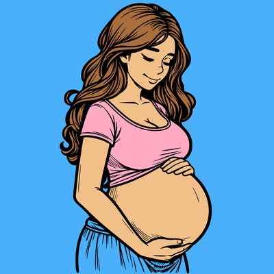 woman heavily pregnant realistic