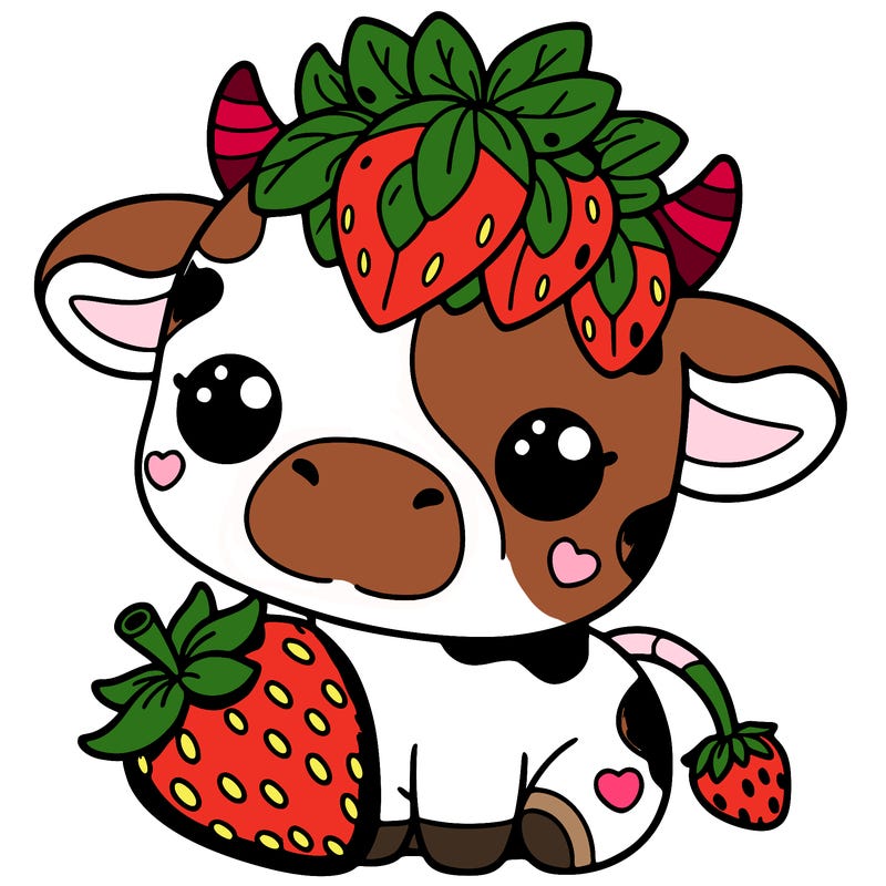 cute strawberry cow
