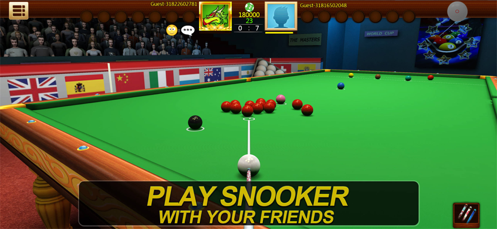 Gameplay de snooker online no aplicativo móvel Real Pool 3D