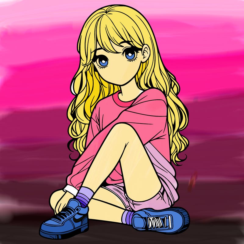 girl sitting realistic