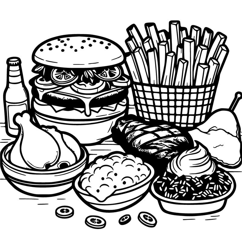 detailed black american soul food