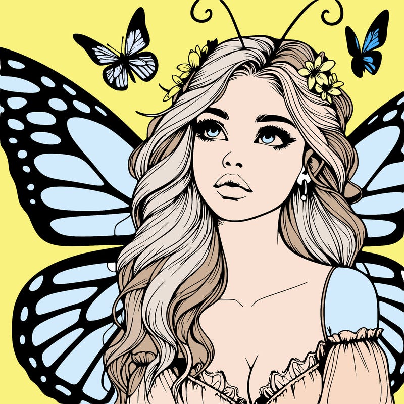butterfly fairy realistic girl