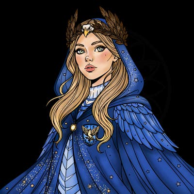 godess girl from hogwarts ravenclaw head to shoulders
