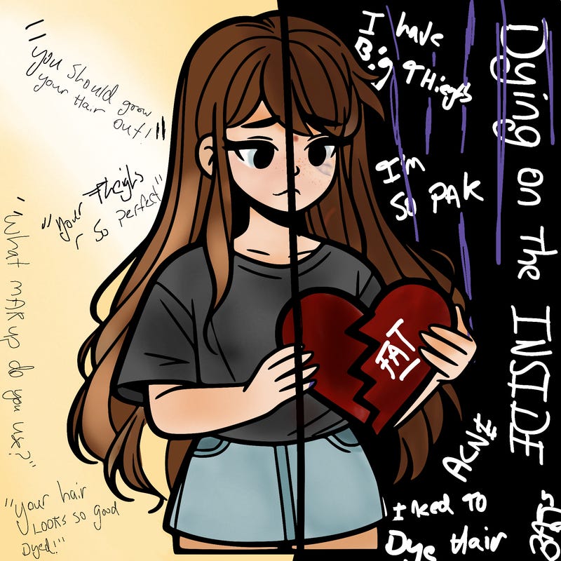 a girl holding a broken heart