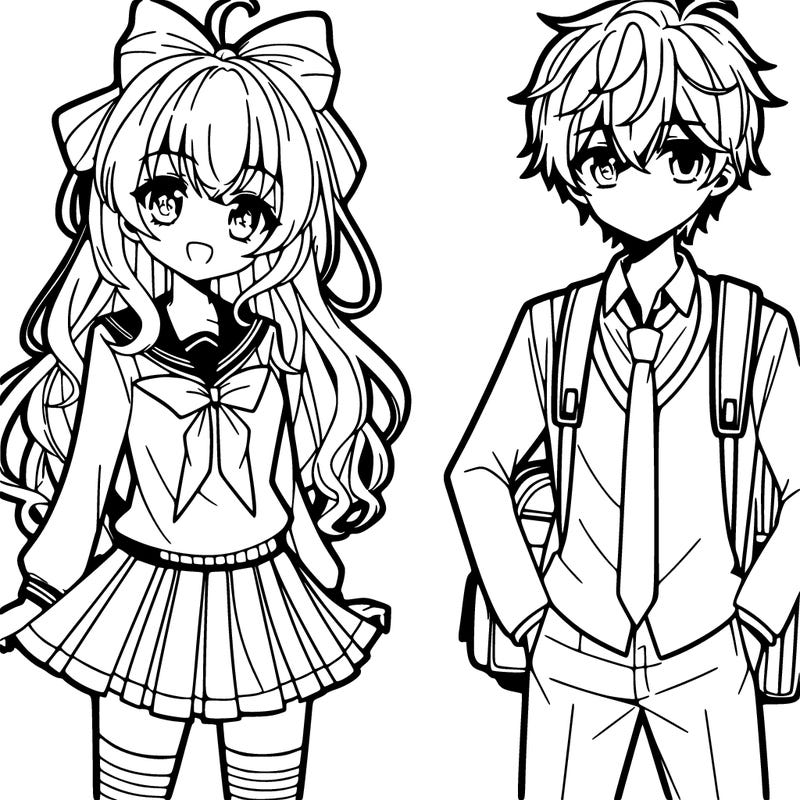 anime girl and boy