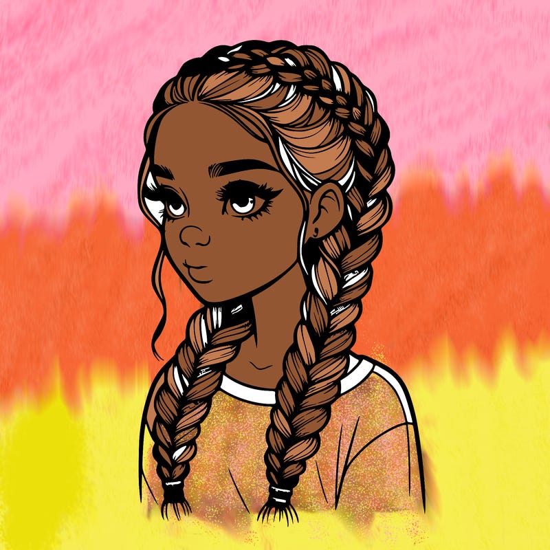 realistic girl with braids