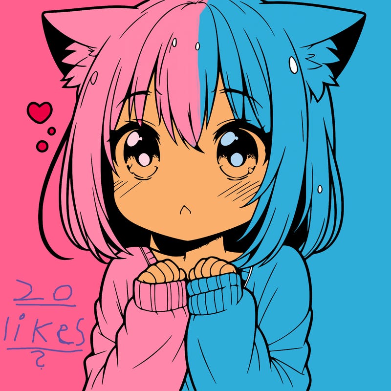 shy anime catgirl