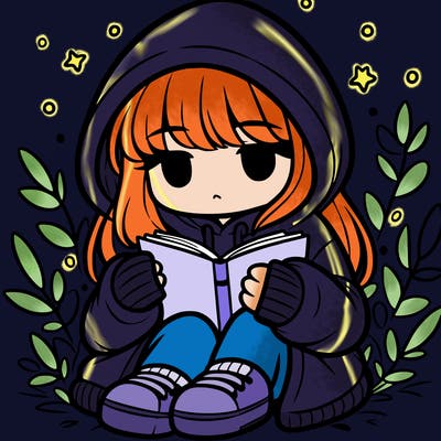 girl in oversized hoodie reading a book