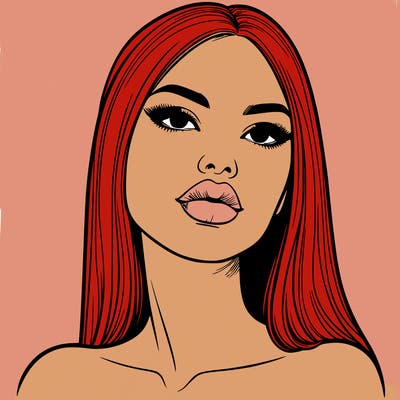 realistic woman with full lips