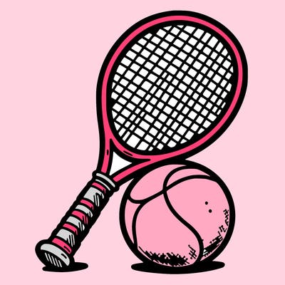 tennis ball and racket