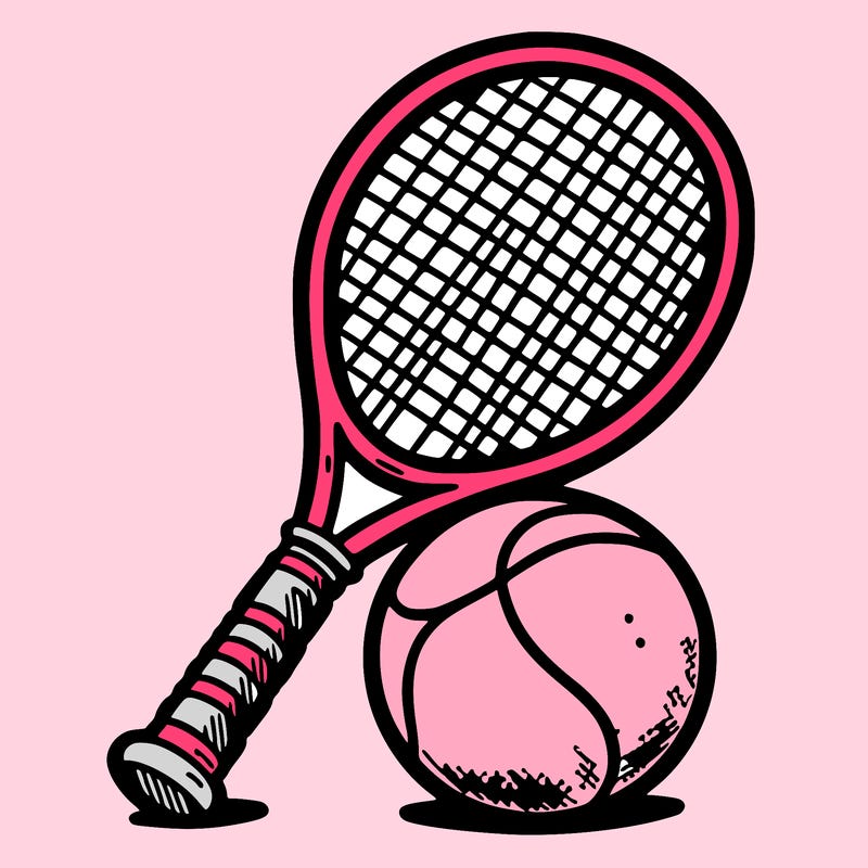 tennis ball and racket