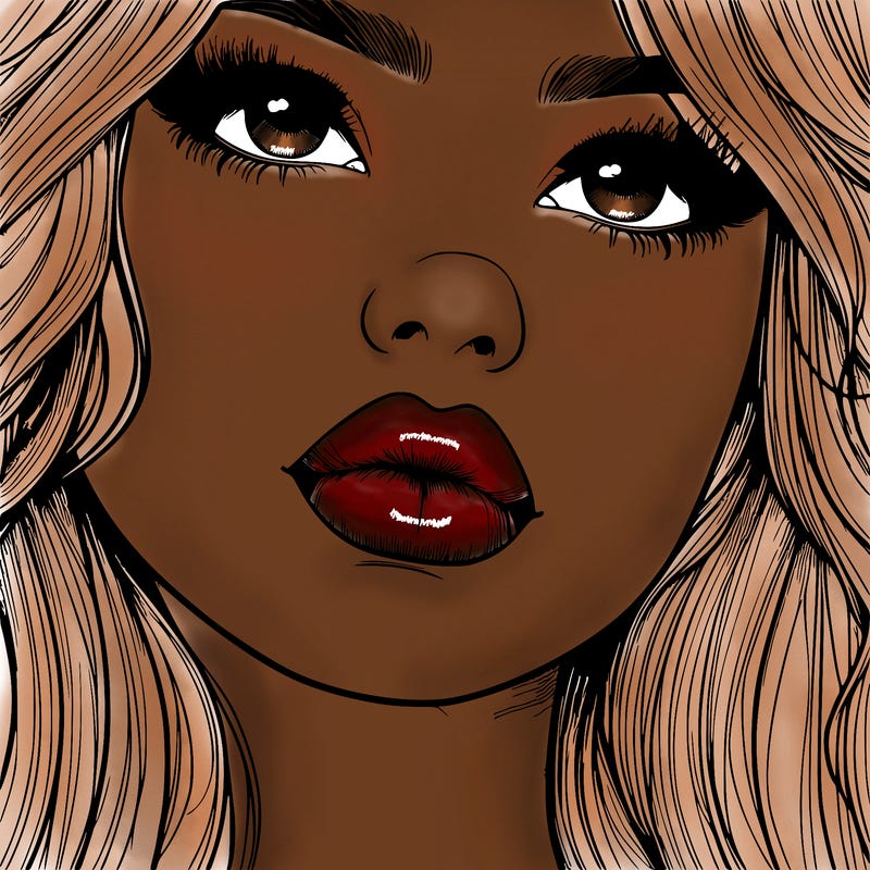 really realistic girl with lips