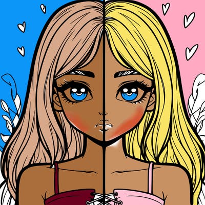 realistic girl split