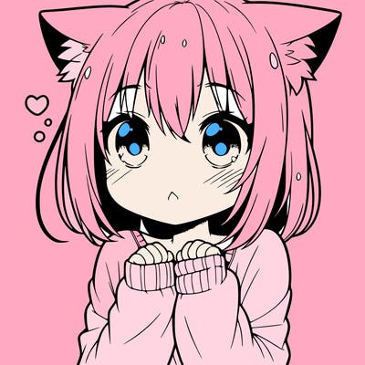 shy anime catgirl
