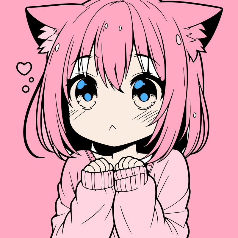 shy anime catgirl