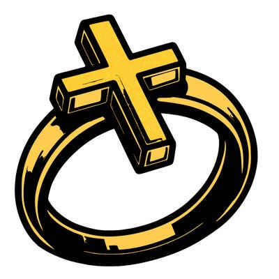 ring with cross on it