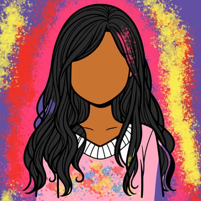 girl with hair but no face