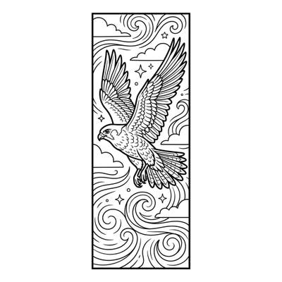 Unleash your child's creativity with this exciting falcon bookmark coloring page. Perfect for young bird lovers, it transforms into a cool bookmark to mark their favorite books.
