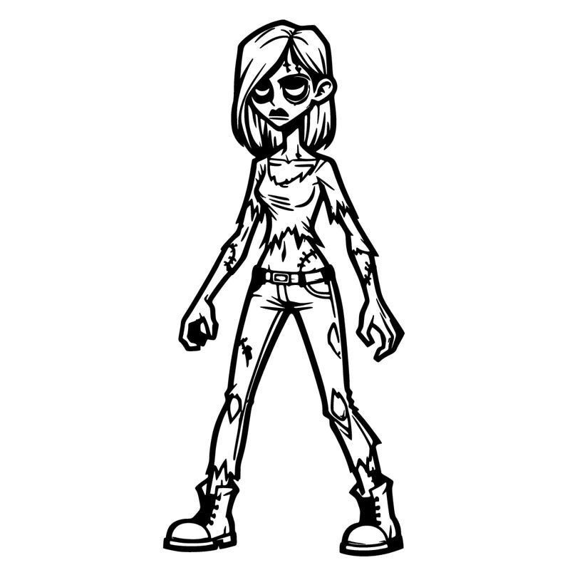 full body female zombie