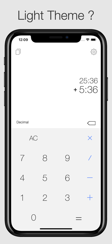Time Calculator Premium - 시간과 분의 계산 결과를 보여주는 시간 계산기 프리미엄 앱의 라이트 테마 인터페이스 스크린샷