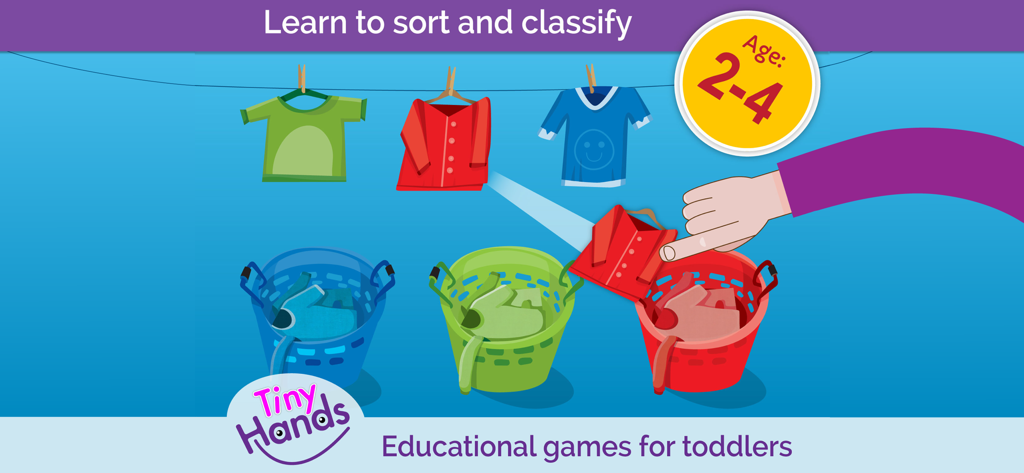 Matching games: toddlers, kids - Pädagogisches Wäsche-Sortierspiel für Kleinkinder von 2 bis 4 Jahren