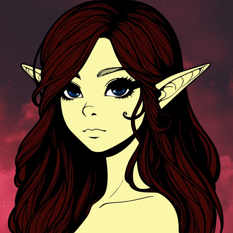 elf girl realistic dark fantasy