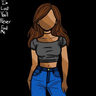 girl with a crop top and jeans