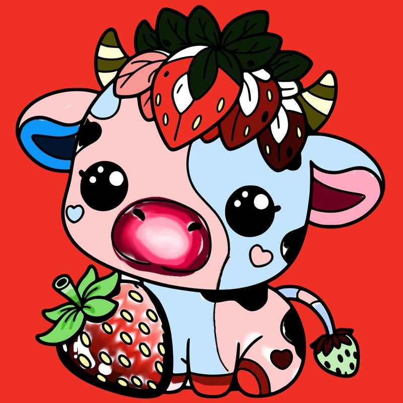 cute strawberry cow