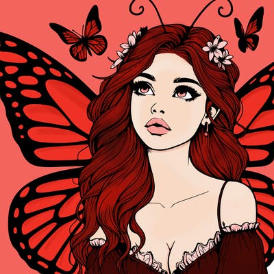 butterfly fairy realistic girl