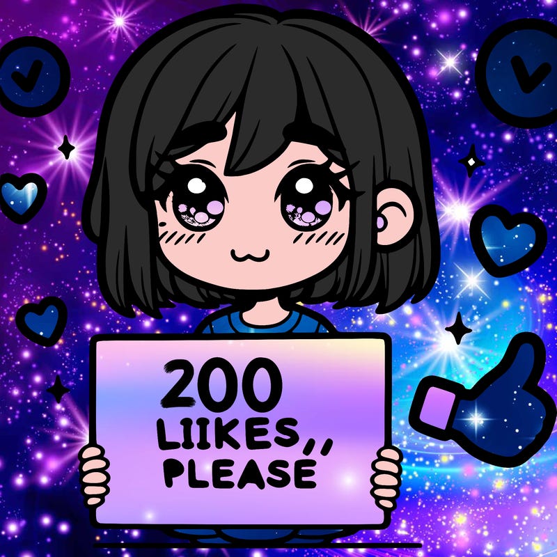 a girl with a sign saying 100 likes, please
