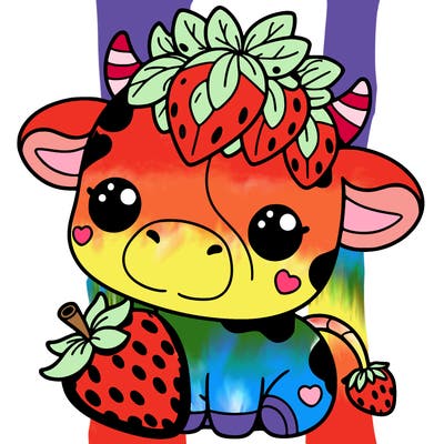 cute strawberry cow