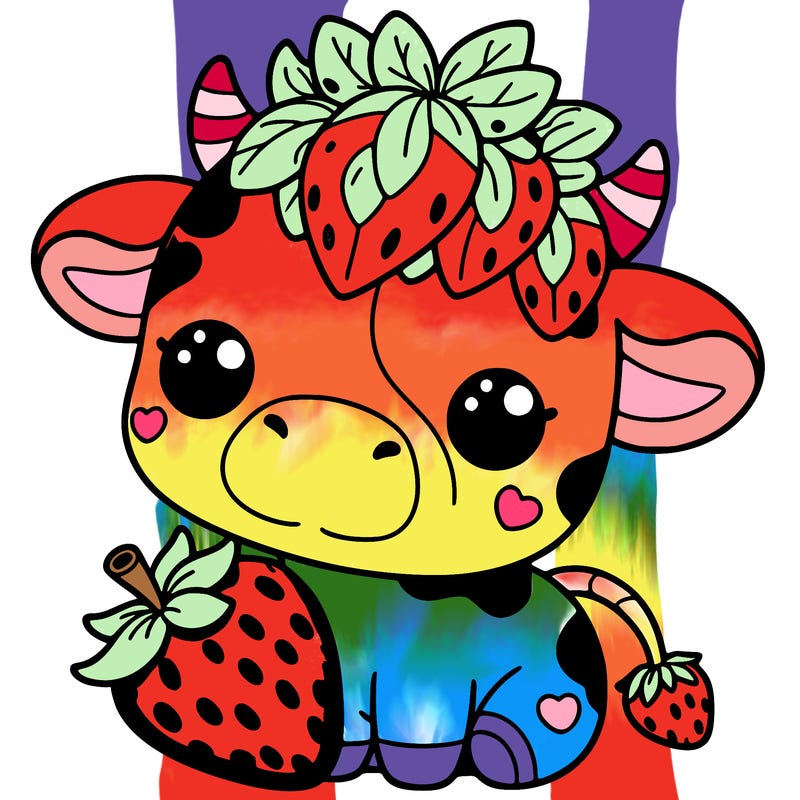cute strawberry cow