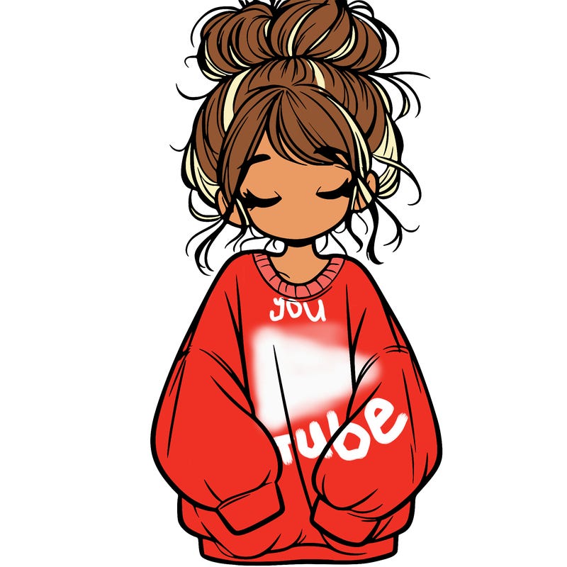 girl with baggy sweatshirt and messy bun
