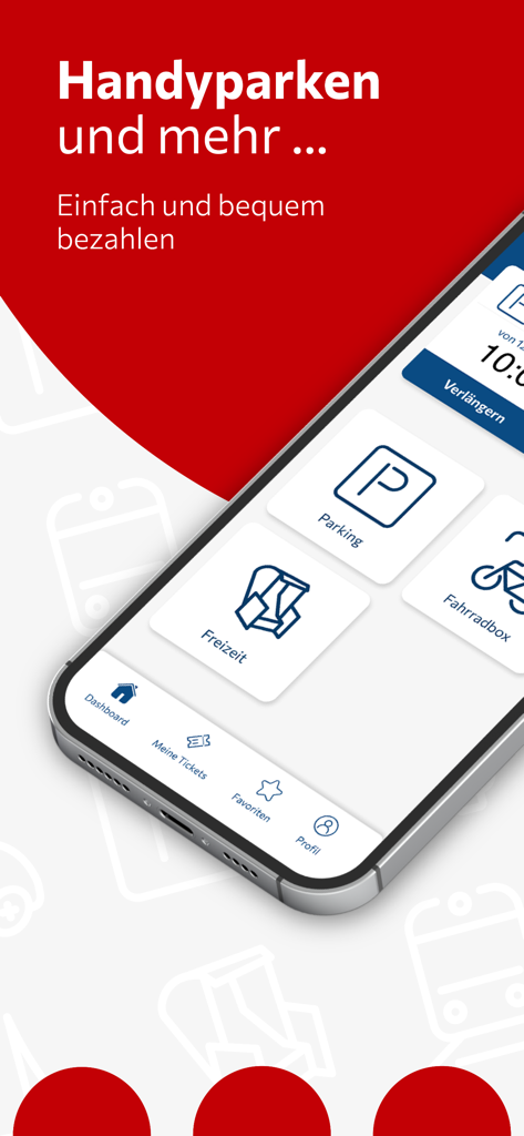 mobilet.de - Mobile interface of the mobilet app showing options for parking and bike storage in Germany