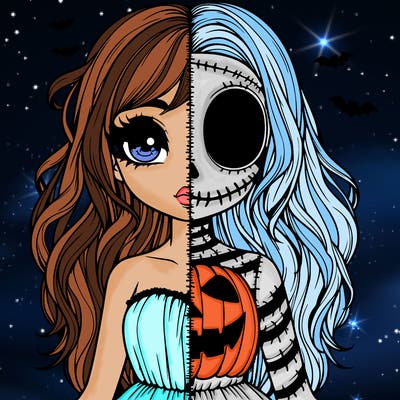 realistic girl halloween split