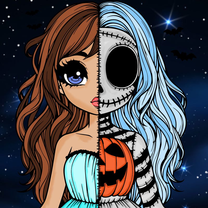 realistic girl halloween split