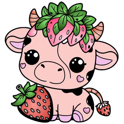 cute strawberry cow