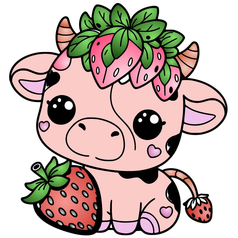 cute strawberry cow