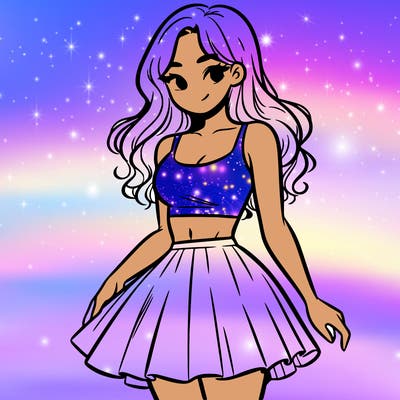 woman in a skirt and crop top