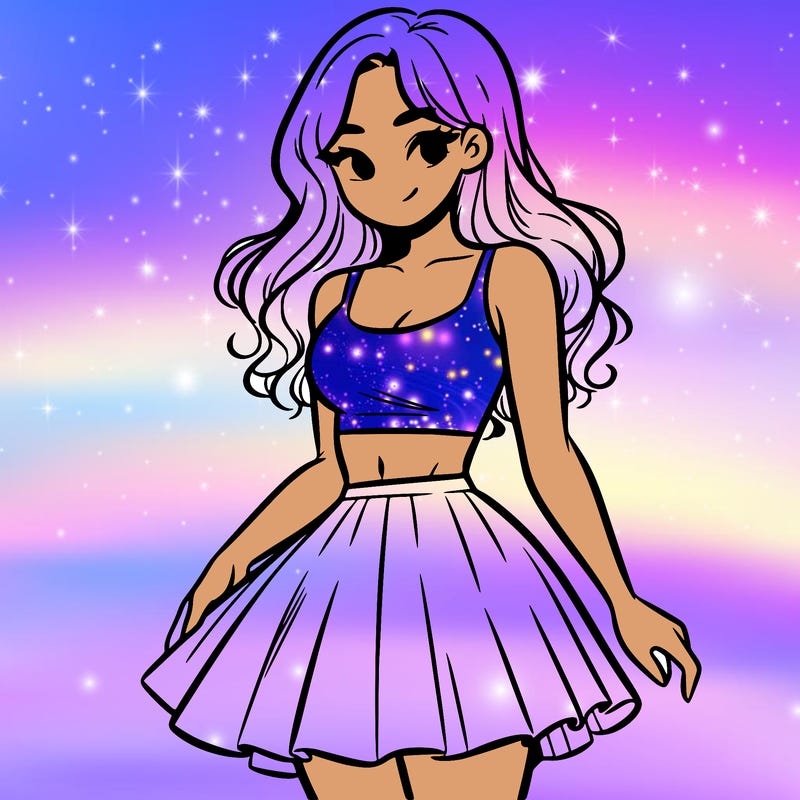 woman in a skirt and crop top