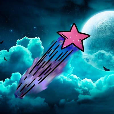 a shooting star in the sky